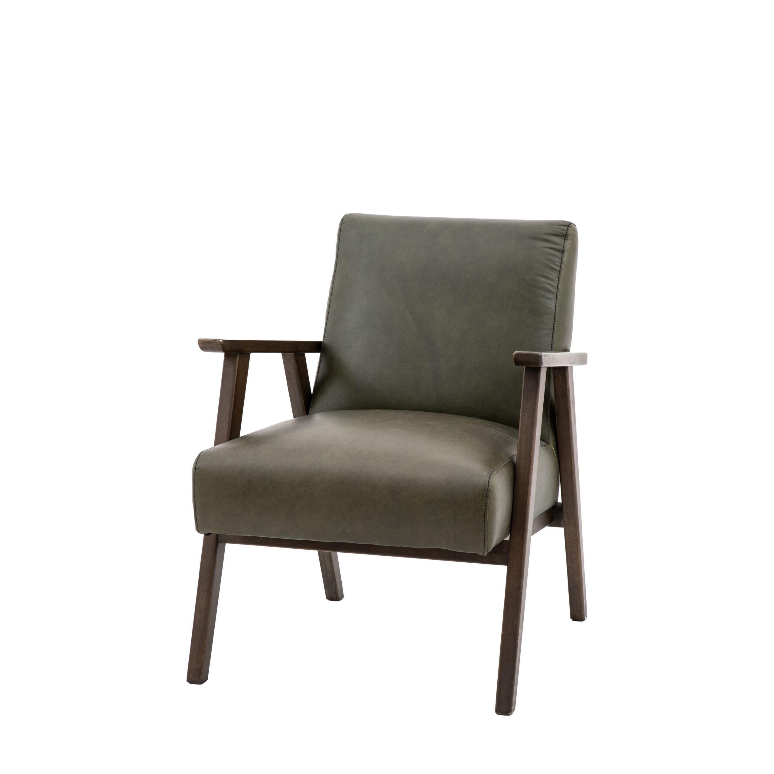 Goodwick Green Leather Armchair - Image 6