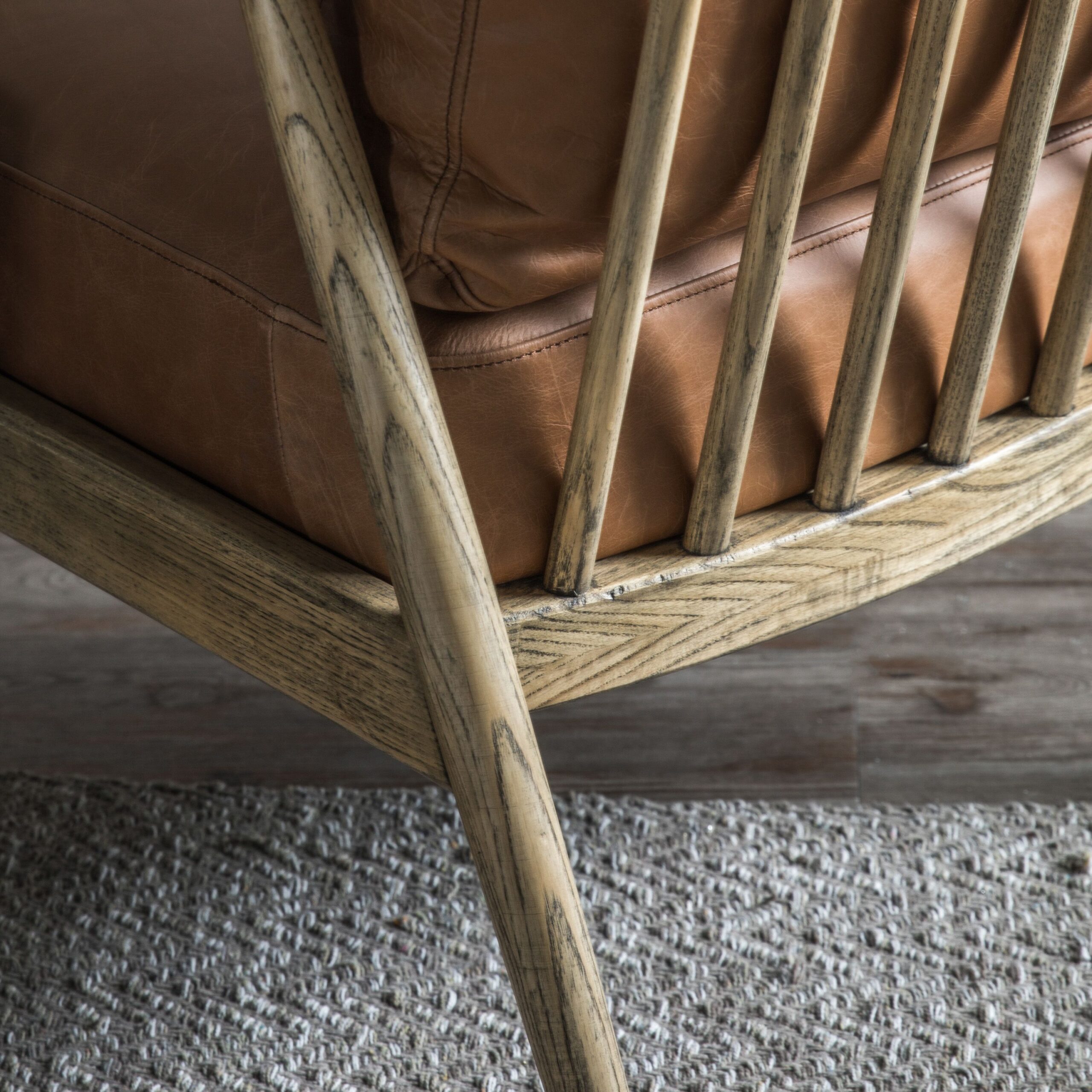Arden Brown Leather Armchair - Image 4