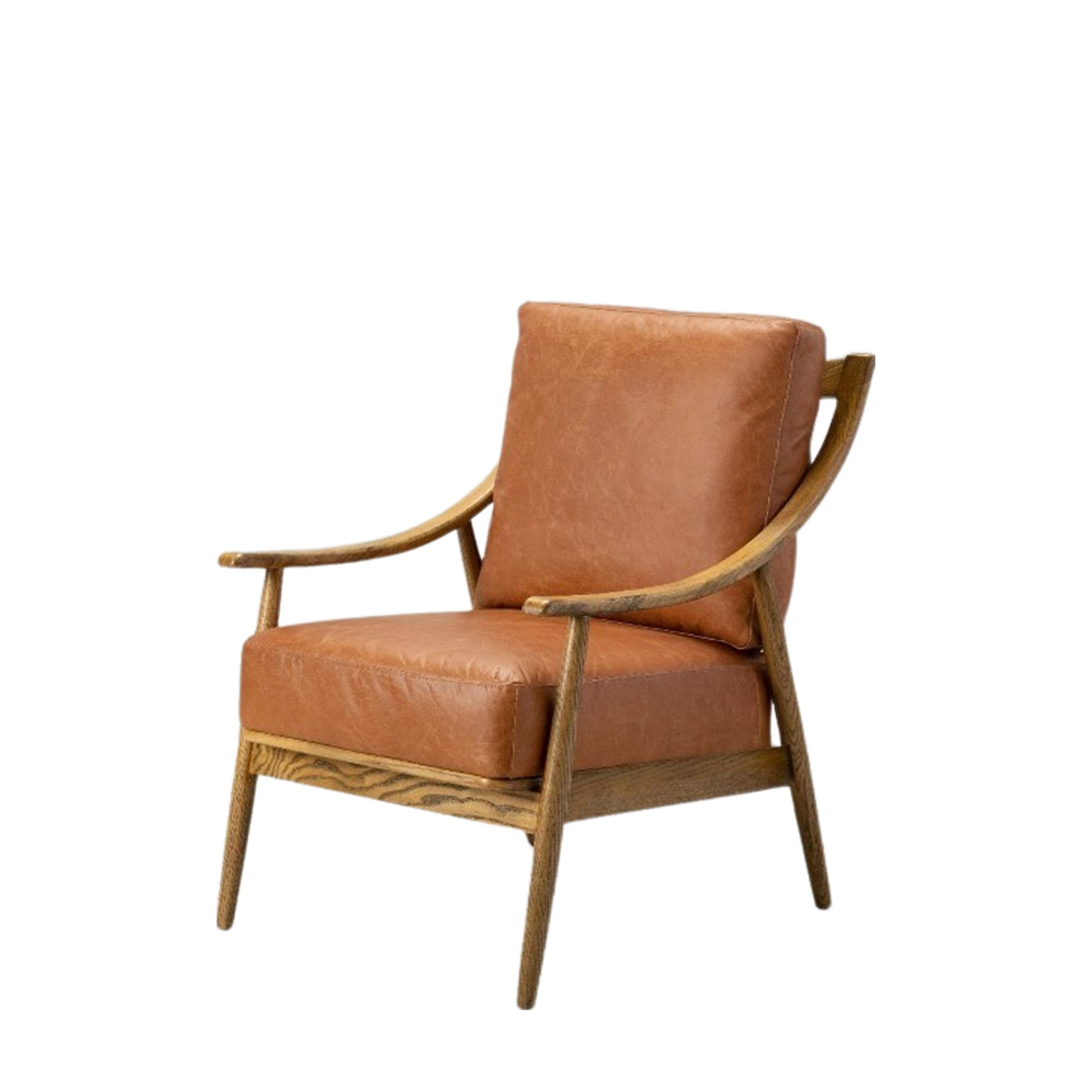 Arden Brown Leather Armchair - Image 6