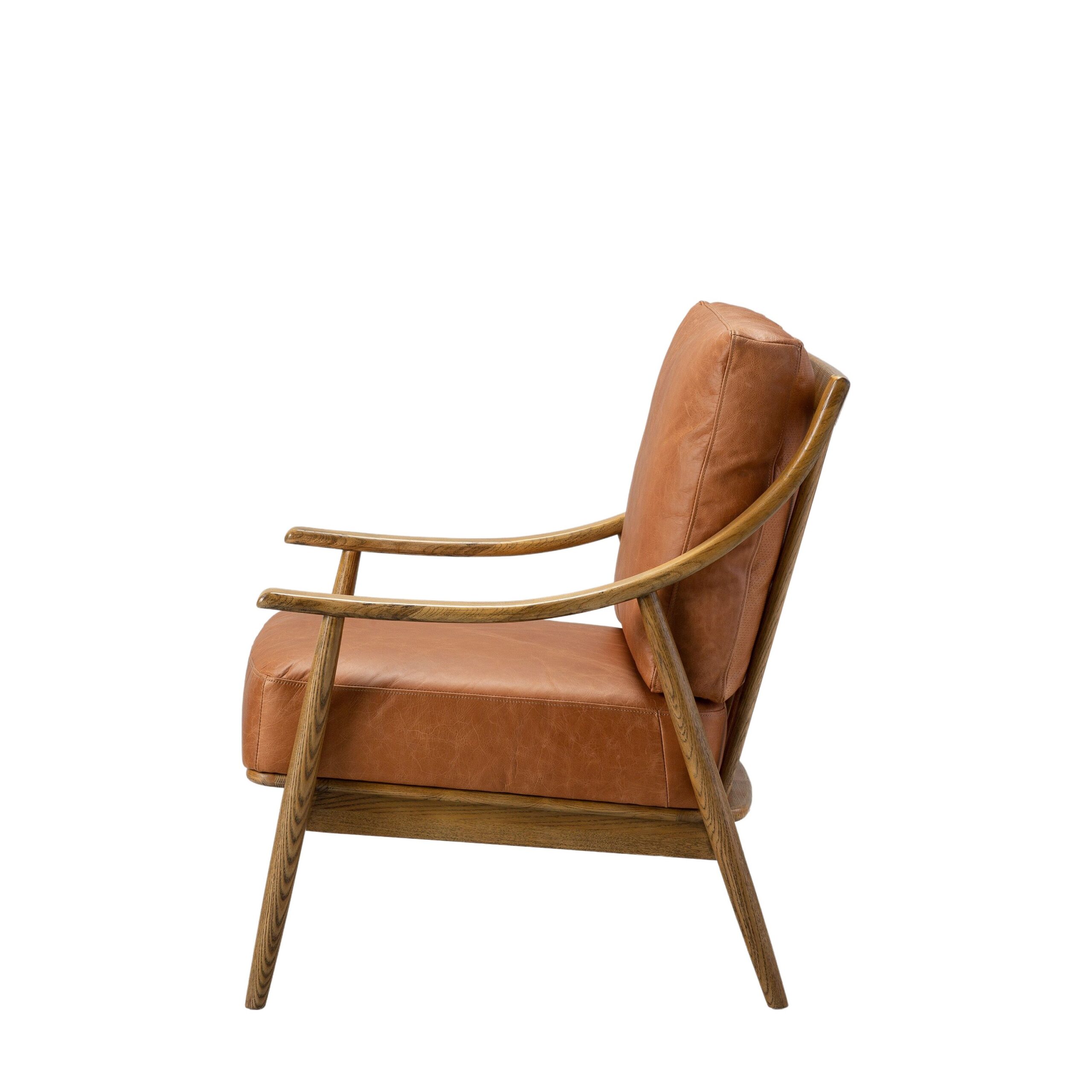 Arden Brown Leather Armchair - Image 7